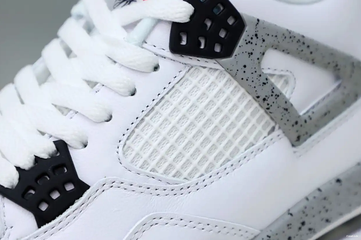 Retro White Jordan 4 Cement Air 0423